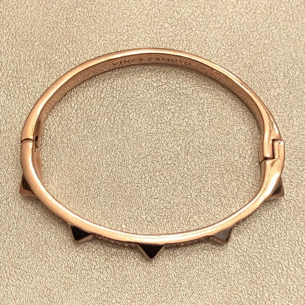Vince Camuto | Pyramid Pave Bangle | Rose Gold | 2.25” Inner Diameter